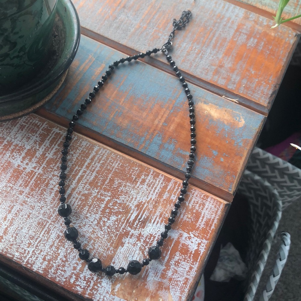 Black beaded necklace